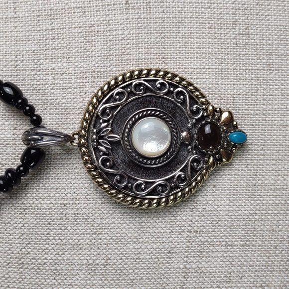 Carolyn Pollack Relios Black Onyx Necklace w/Enhancer Pendant - Picture 2 of 11